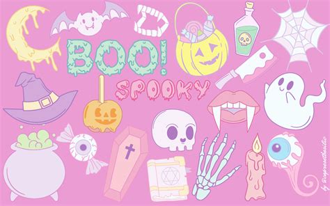 Spooky Pink Halloween desktop wallpaper Macbook