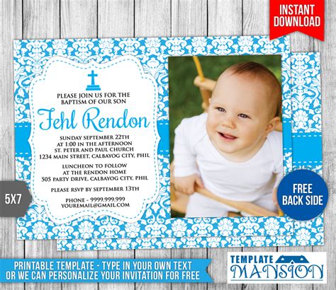 Boy Christening Invitation #1 by templatemansion on DeviantArt