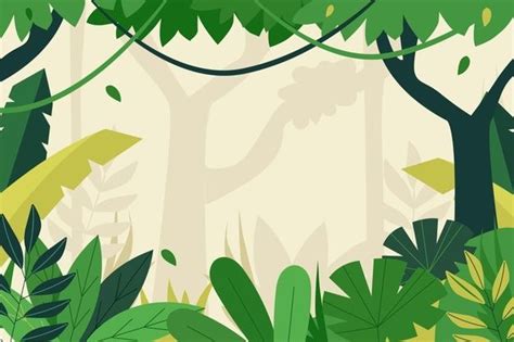 Free Vector | Organic flat jungle background | Jungle illustration ...