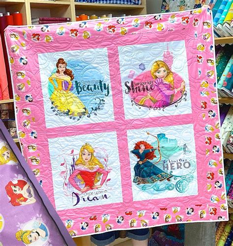 4 Panel Princess Quilt Kit in Pink or Purple | Princess quilt