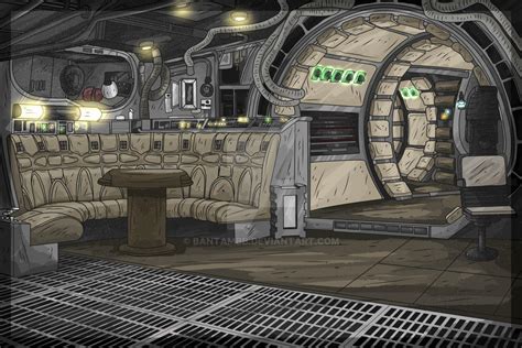 Millennium Falcon interior background drawing by BantamBB on DeviantArt