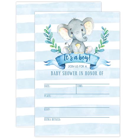 Buy Your Main Event Prints Boy Baby Shower Invitation, Elephant Baby ...