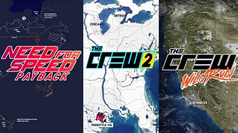 The Crew vs The Crew 2 vs NFS payback | Map Comparison - YouTube