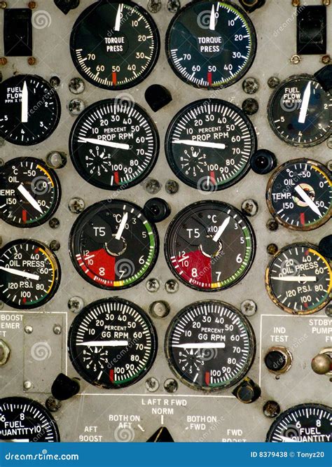 Airplane Cockpit Instruments Stock Photo - Image of guages, panel: 8379438