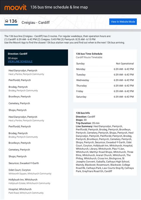 136 Bus Time Schedule & Line Route - DocsLib