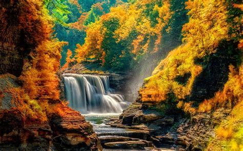 Autumn Waterfall Free Wallpaper - WallpaperSafari