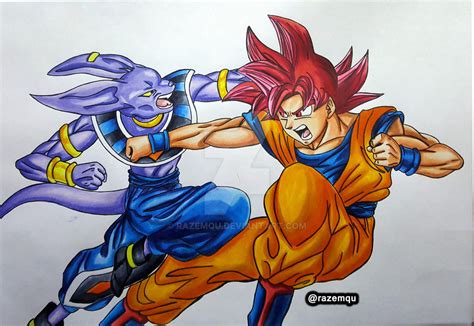 Beerus vs Super Saiyan God Goku |Dragonball Super| by razemqu on DeviantArt