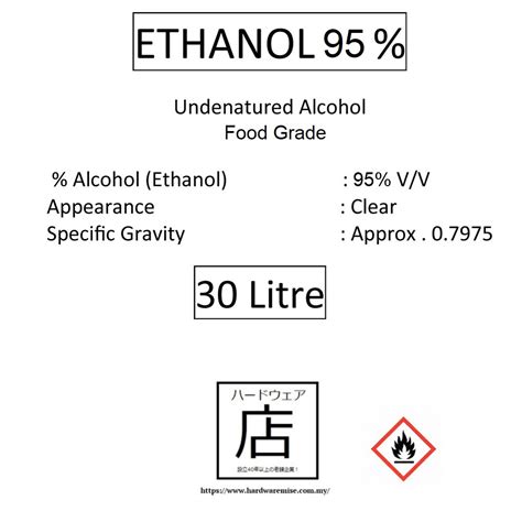 Ethanol 95% Sanitizer Food Grade Undenatured Ethyl Alcohol Potable ...