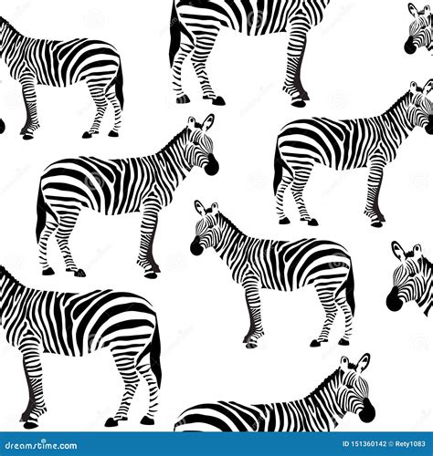 Zebra Seamless Surface Pattern, Black and White Zebras Repeat Pattern ...