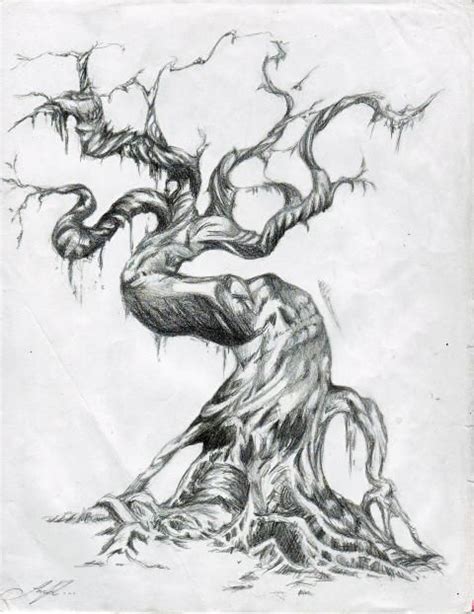 Artwork - Drawing - Evil Tree - Free online Portfolio | Tree sketches ...