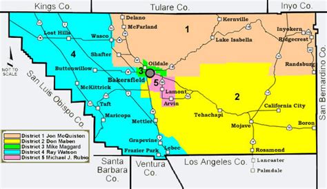 Kern County District Supervisor Areas Map - Bakersfield Ca • mappery