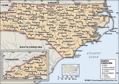 North Carolina: map - Students | Britannica Kids | Homework Help