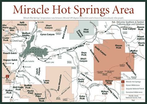 Sherpa Guides | California | Sierra Nevada | Miracle Hot Springs Area Map