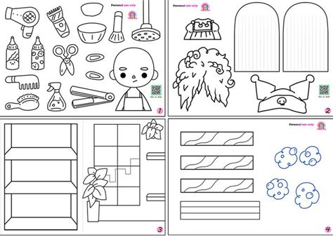 (Coloring pages) Toca Boca Paper Hair Salon 종이 놀이 DIY Printables ...