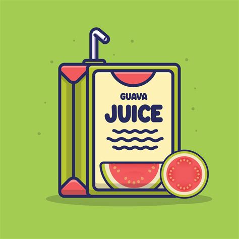 Guava Juice box cartoon vector icon illustration isolated object ...