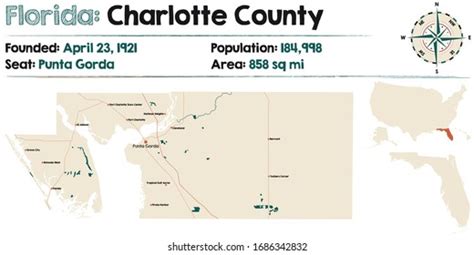 Large Detailed Map Charlotte County Florida Stock Vector (Royalty Free ...