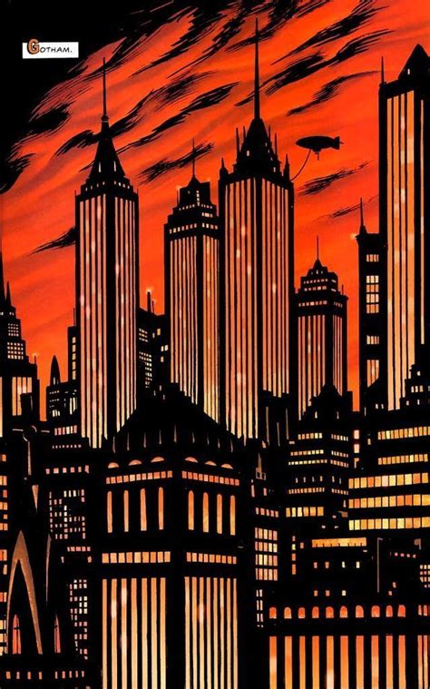 DC Comics | City art, City illustration, Gotham city skyline