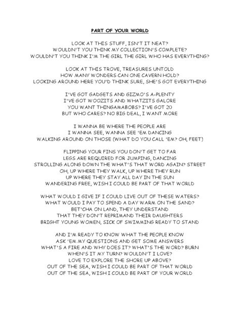 Part of Your World Lyrics