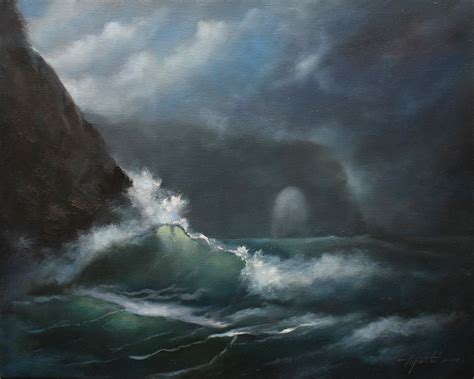 Stormy Sea - Oil Painting - Fine Arts Gallery - Original fine Art Oil ...