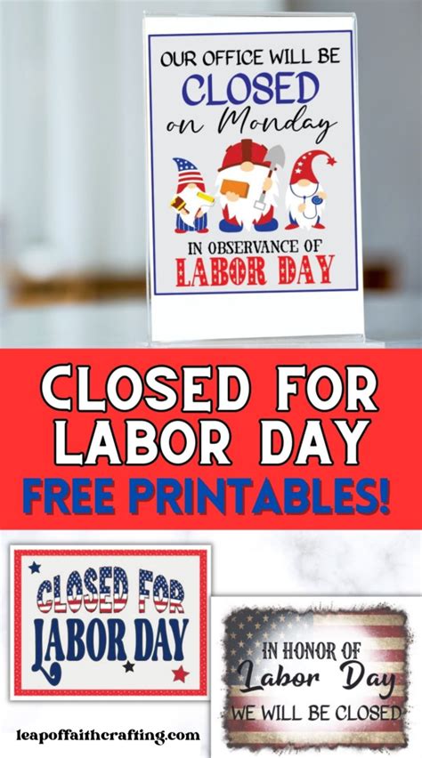 FREE Closed for Labor Day Sign Printable (3 Templates!) - Leap of Faith ...