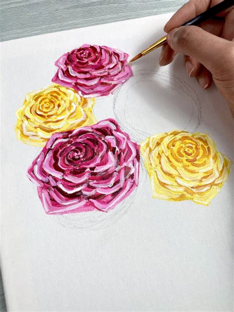 How To Paint Roses In 4 Easy Steps - Acrylics For Beginners