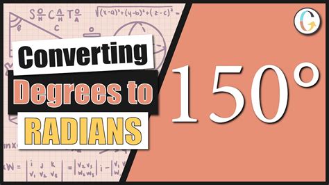 Convert 150 degrees to radians - YouTube