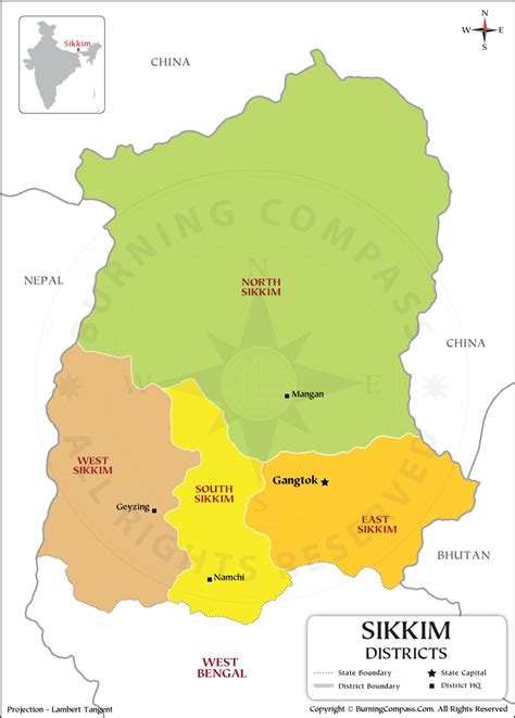 District Map Of Sikkim