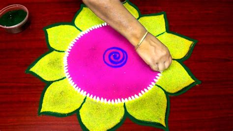 new year rangoli designs simple and easy - colour kolam for new year ...