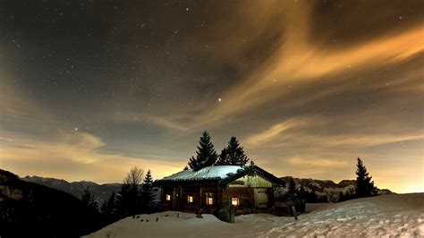 Beautiful Winter Night Wallpaper Free Download