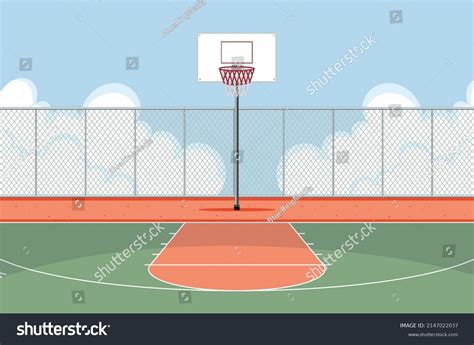 Empty Basketball Court Scene Illustration Stock Vector (Royalty Free ...