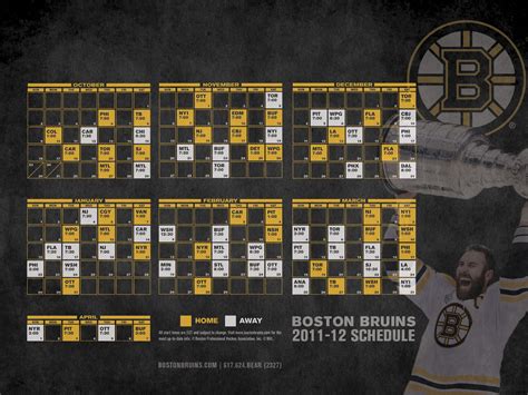 Bruins 2011-12 Schedule - Boston Bruins Wallpaper (27313500) - Fanpop