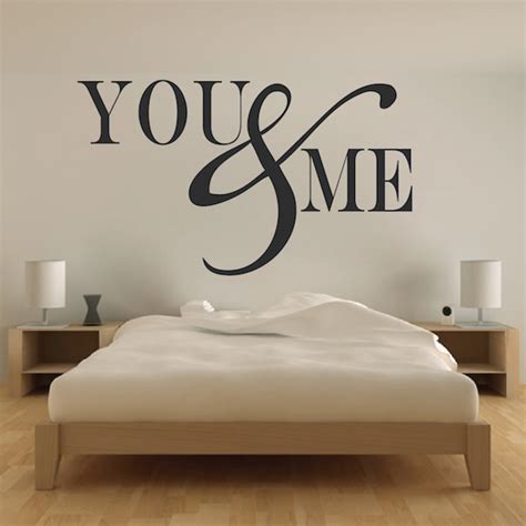 Romantic Bedroom Wall Decal - Vinyl Mural Sticker - You and Me Quotes ...