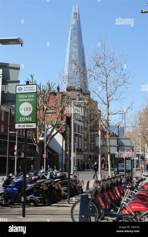 ULEZ London, UK - April 2019: ULEZ (Ultra low emission zone) London ...