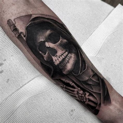 Grim Reaper On Horse Tattoo Designs