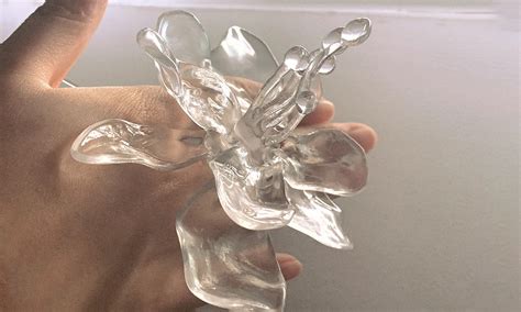 SLA 3D Printed Clear Resin Flowers Painted and Plated with Silver - FacFox