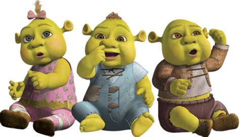 Fergus, Farkle y Felicia son los hijos trillizos de Shrek y Fiona en la ...