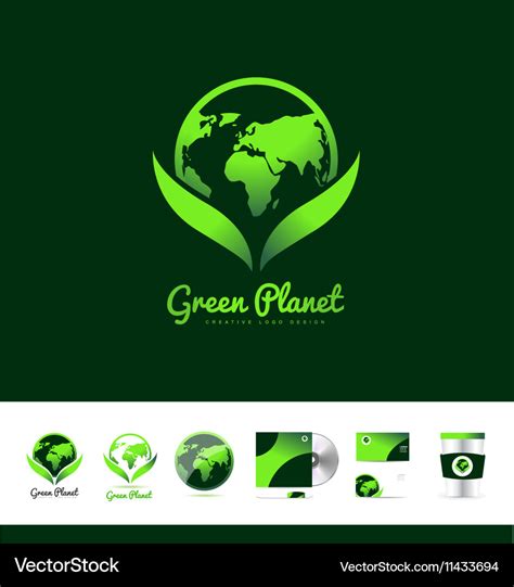 Green planet earth logo icon design Royalty Free Vector