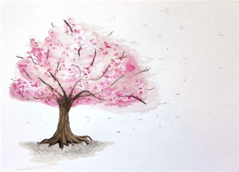 watercolor cherry blossom tree painting | Blossom tree tattoo, Cherry ...