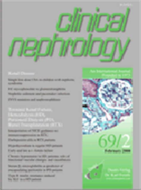 Clinical Nephrology | EVISA's Journals Database