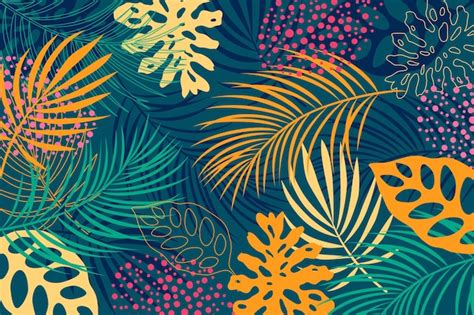 Free Vector | Abstract tropical leaves background