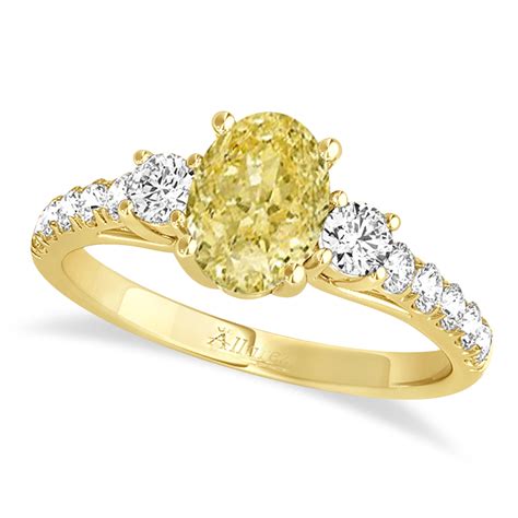 Oval Cut Yellow & White Diamond Engagement Ring 18k Yellow Gold (1.40ct)