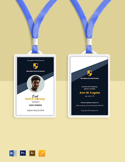 FREE School ID Card PDF - Template Download | Template.net