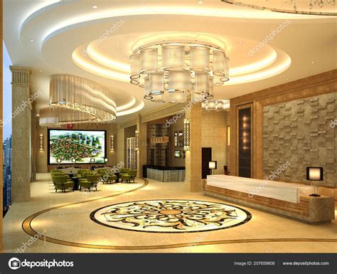 Render Luxury Modern Hotel Lobby Entrance Stock Photo by ©mtellioglu ...