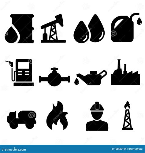 Oil Icons Vector Set. Barrel Symbol Illustration Collection. Energy ...