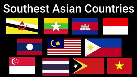 Southeast Asian Countries with their flag - YouTube