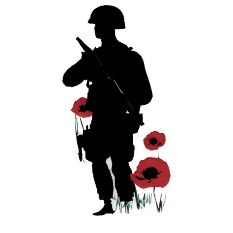 Poppy Flower Army Soldier Silhouette Graphic · Creative Fabrica