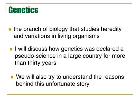 PPT - Trofim Lysenko and genetics in Soviet Russia (1927-1962 ...