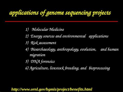 (PPT) Applications of genome sequencing projects 1) Molecular Medicine ...