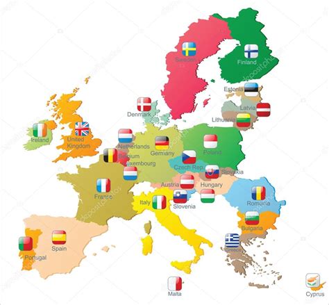 Flags Of Europe Map