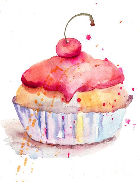 Watercolor Illustration Of Cake Painting by Regina Jershova